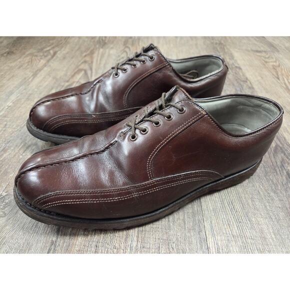 FootJoy Premier Spikeless 9C Classics Dry Brown Leather Split Toe Oxford Shoes - Picture 1 of 8